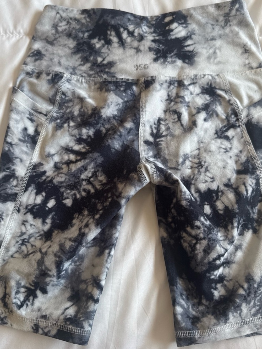 DSG Black & Gray Tie-Dye Athletic Bike Shorts